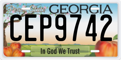 GA license plate CEP9742