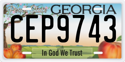 GA license plate CEP9743