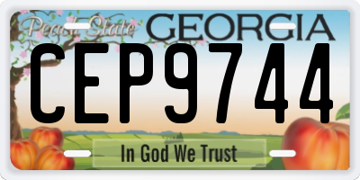 GA license plate CEP9744