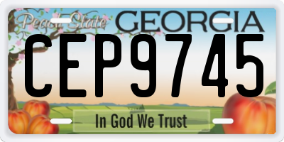 GA license plate CEP9745