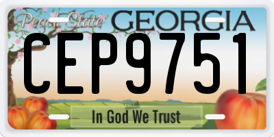 GA license plate CEP9751