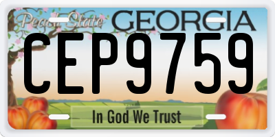 GA license plate CEP9759