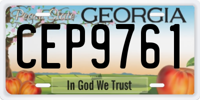 GA license plate CEP9761