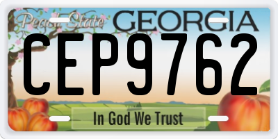 GA license plate CEP9762
