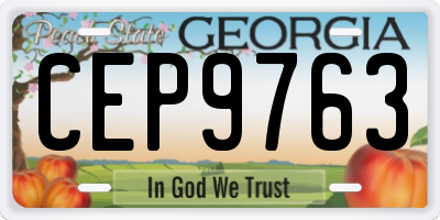 GA license plate CEP9763
