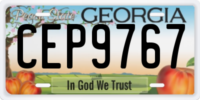 GA license plate CEP9767