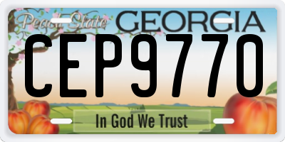 GA license plate CEP9770