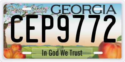 GA license plate CEP9772