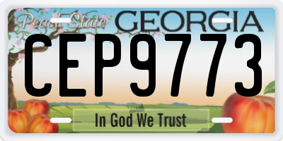 GA license plate CEP9773