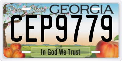 GA license plate CEP9779