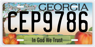 GA license plate CEP9786
