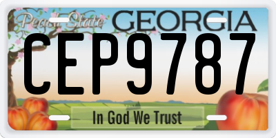 GA license plate CEP9787