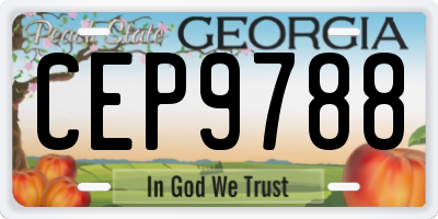 GA license plate CEP9788