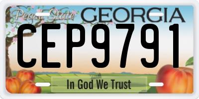 GA license plate CEP9791