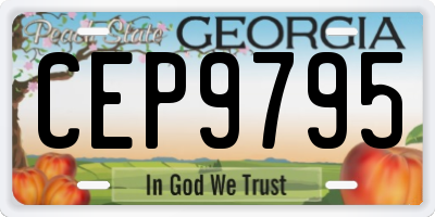 GA license plate CEP9795