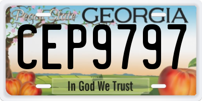 GA license plate CEP9797