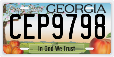 GA license plate CEP9798