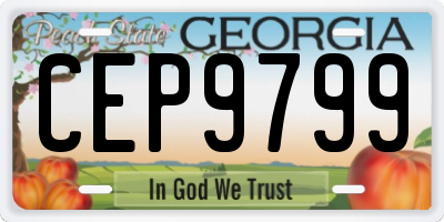 GA license plate CEP9799