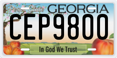 GA license plate CEP9800