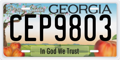GA license plate CEP9803
