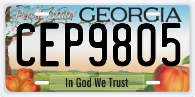 GA license plate CEP9805