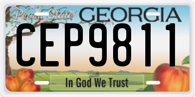GA license plate CEP9811
