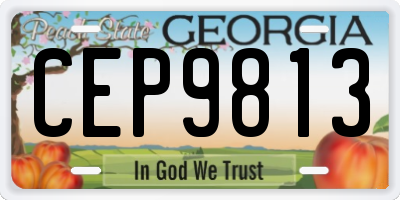 GA license plate CEP9813