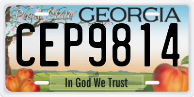 GA license plate CEP9814