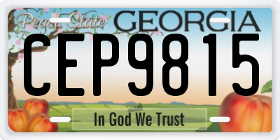 GA license plate CEP9815