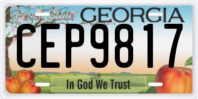 GA license plate CEP9817