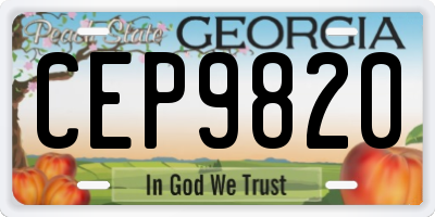 GA license plate CEP9820