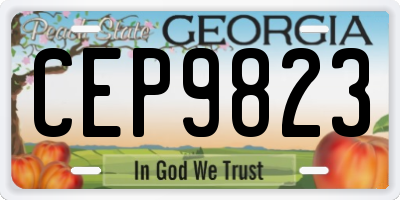 GA license plate CEP9823