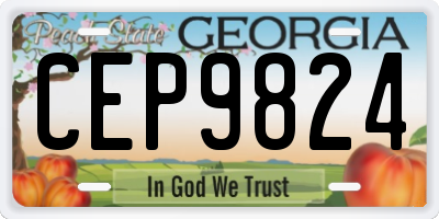 GA license plate CEP9824