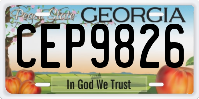 GA license plate CEP9826