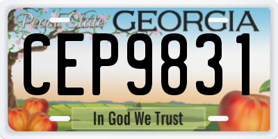 GA license plate CEP9831