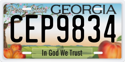GA license plate CEP9834