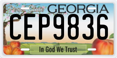 GA license plate CEP9836