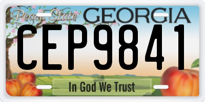 GA license plate CEP9841
