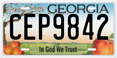 GA license plate CEP9842