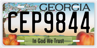 GA license plate CEP9844