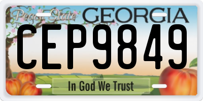 GA license plate CEP9849