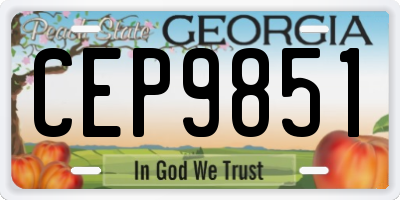 GA license plate CEP9851