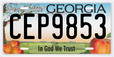 GA license plate CEP9853