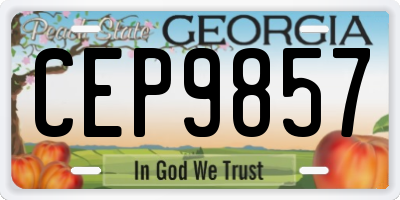 GA license plate CEP9857