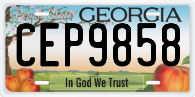 GA license plate CEP9858