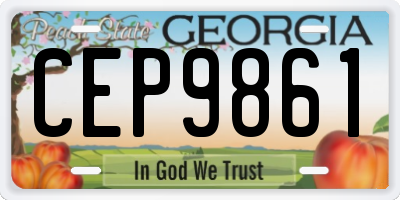 GA license plate CEP9861