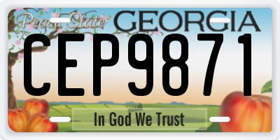 GA license plate CEP9871