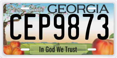 GA license plate CEP9873
