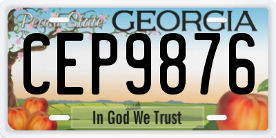 GA license plate CEP9876