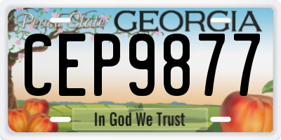 GA license plate CEP9877
